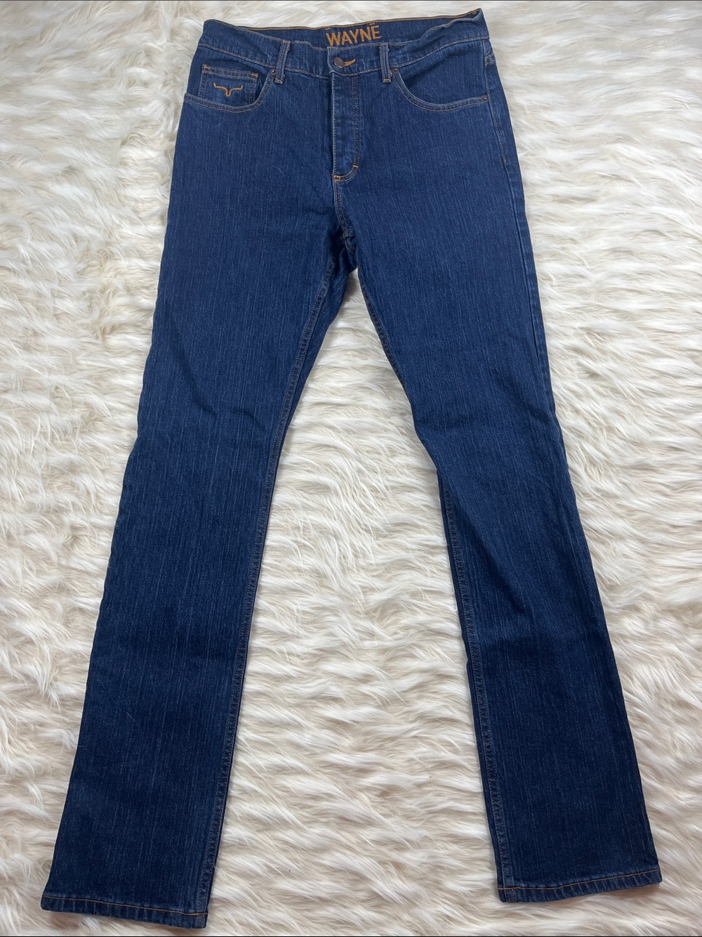 Kimes Jeans Wayne Western Jeans 34x36 Slim Bootcut Dark Wash